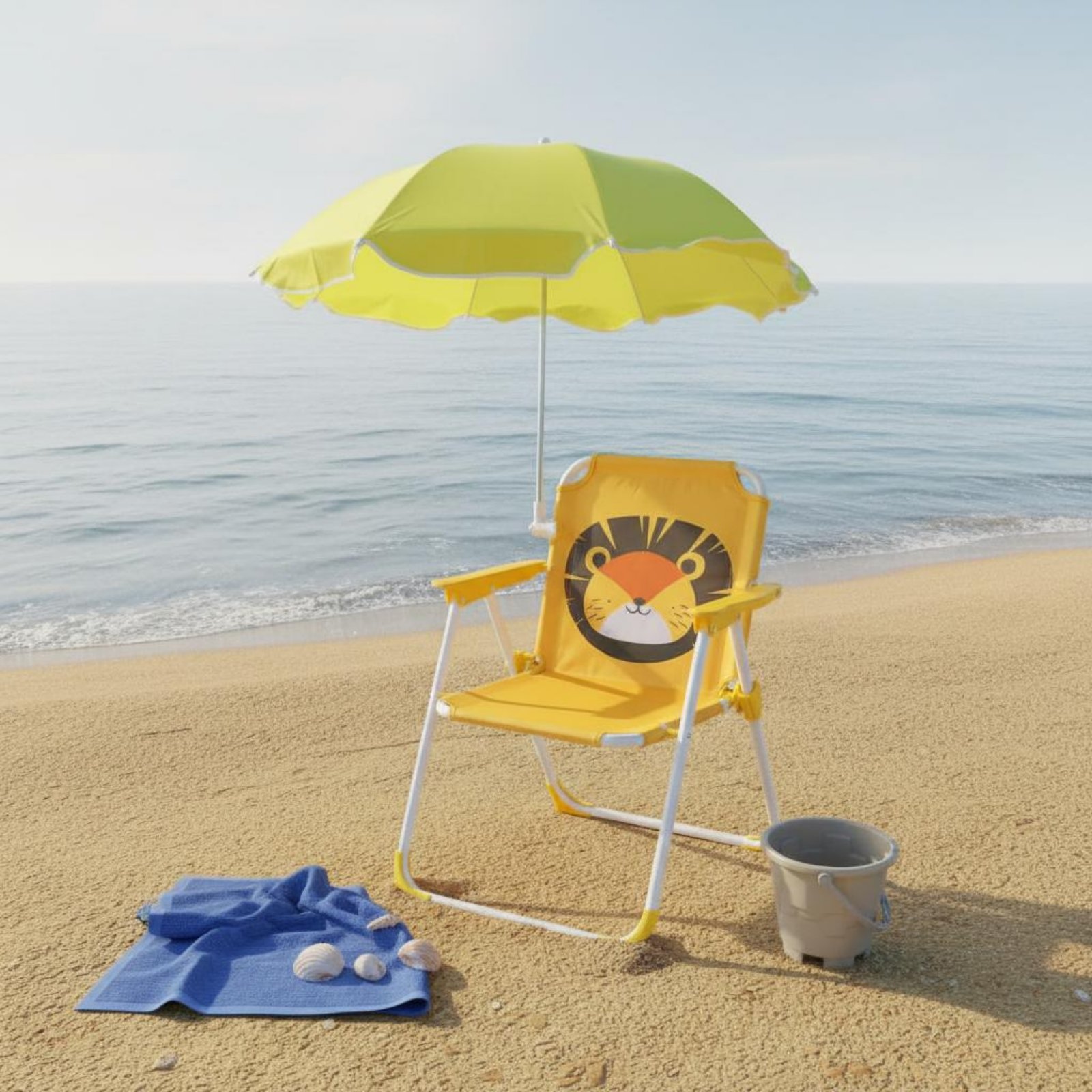 Children's Portable Chair with - Kids Outdoor Lounge Chair With Umbrella reseña y precio
