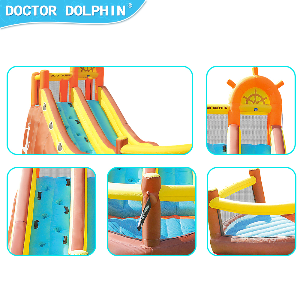 Doctor Dolphin Pirate Ship Out - Kids Outdoor Inflatable reseña y precio