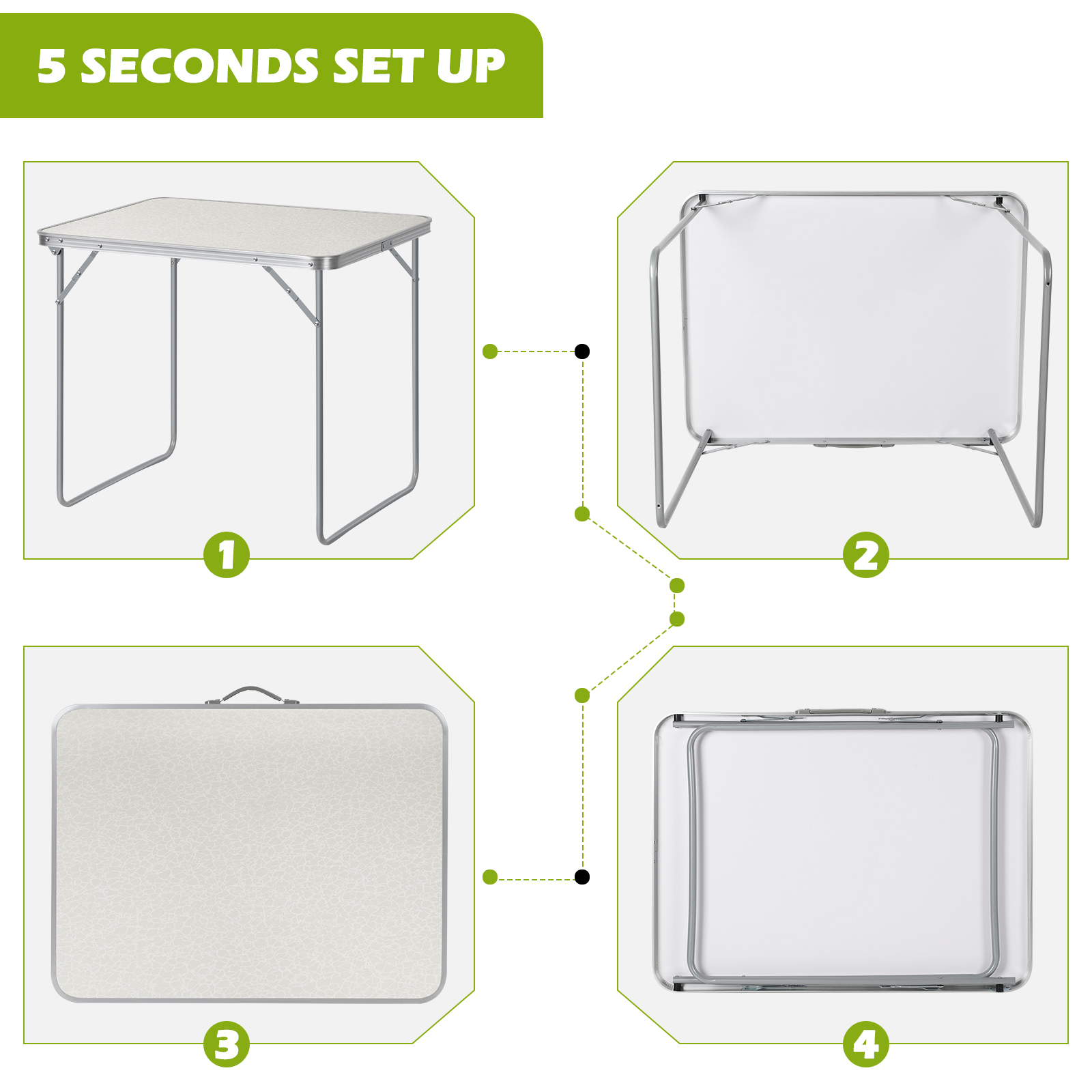 Portable Folding Outdoor Table - Kids Outdoor Dining Table reseña y precio