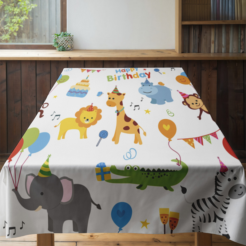 Cute Animal Tablecloth Kids Pa - Kids Outdoor Dining Table reseña y precio