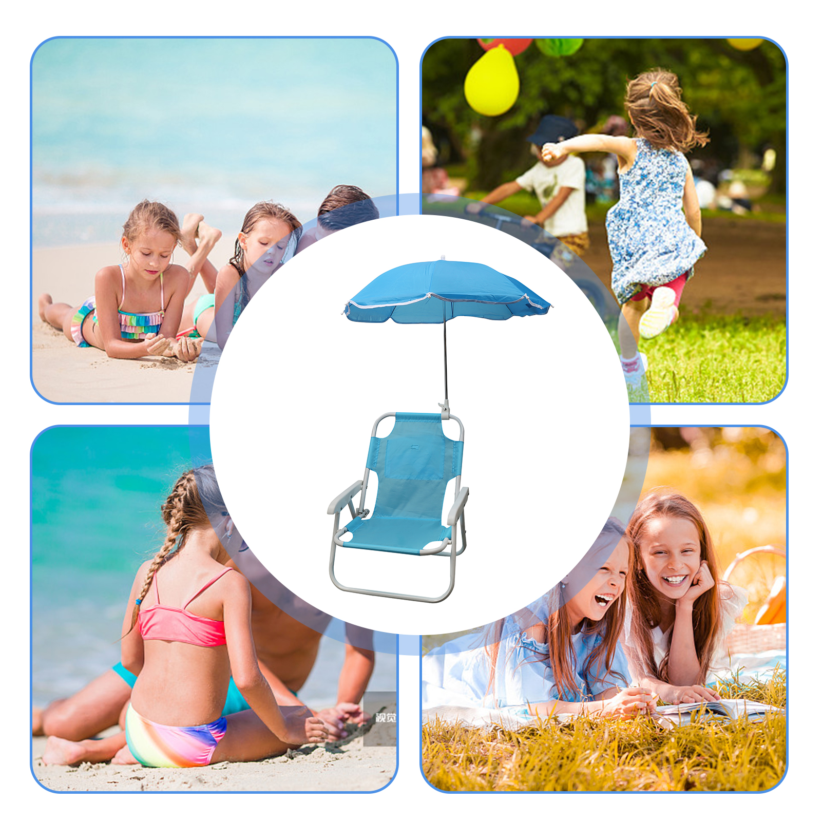 Beach Chairs and Umbrellas Out - Kids Outdoor Lawn Chair reseña y precio