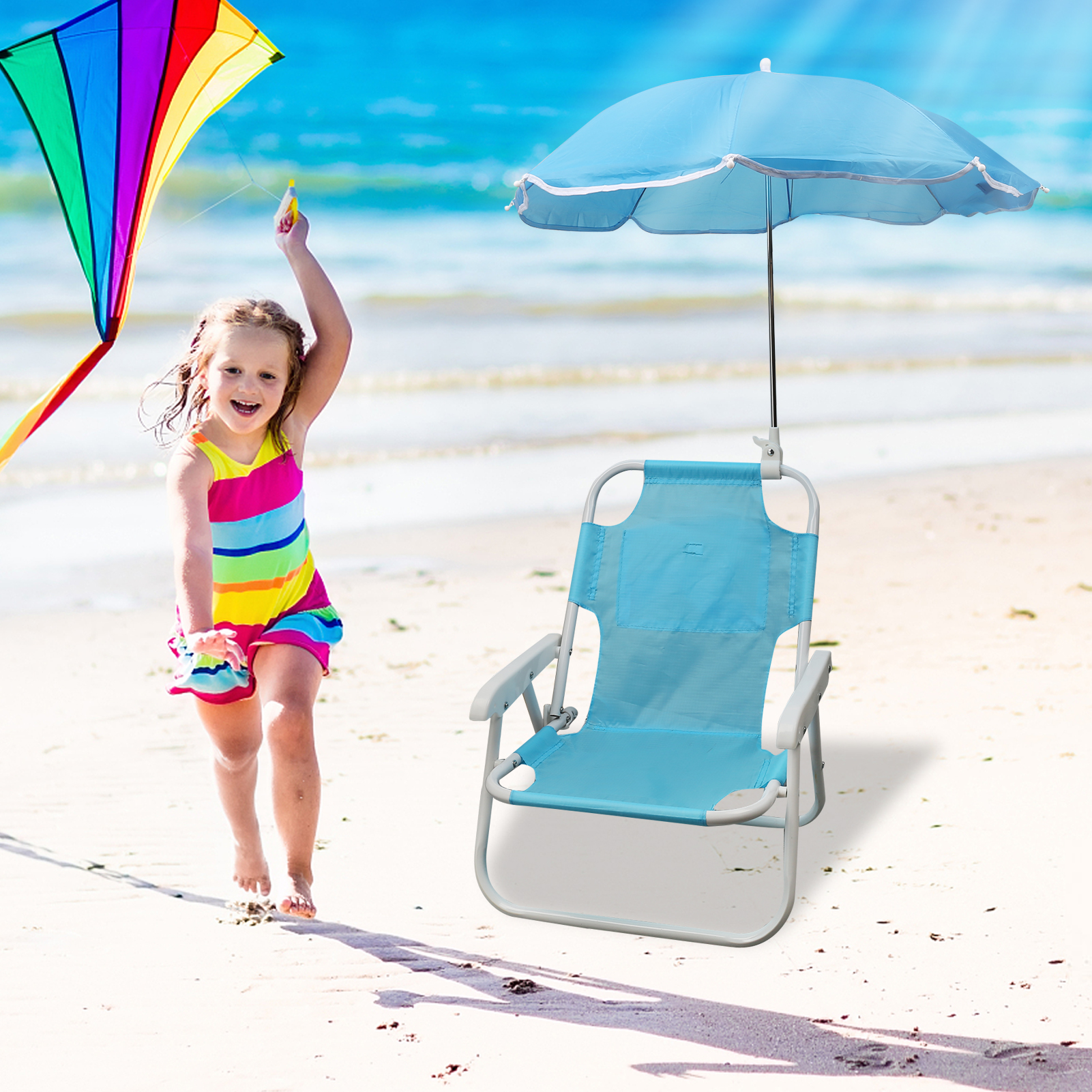 Beach Chairs and Umbrellas Out - Kids Outdoor Lawn Chair reseña y precio