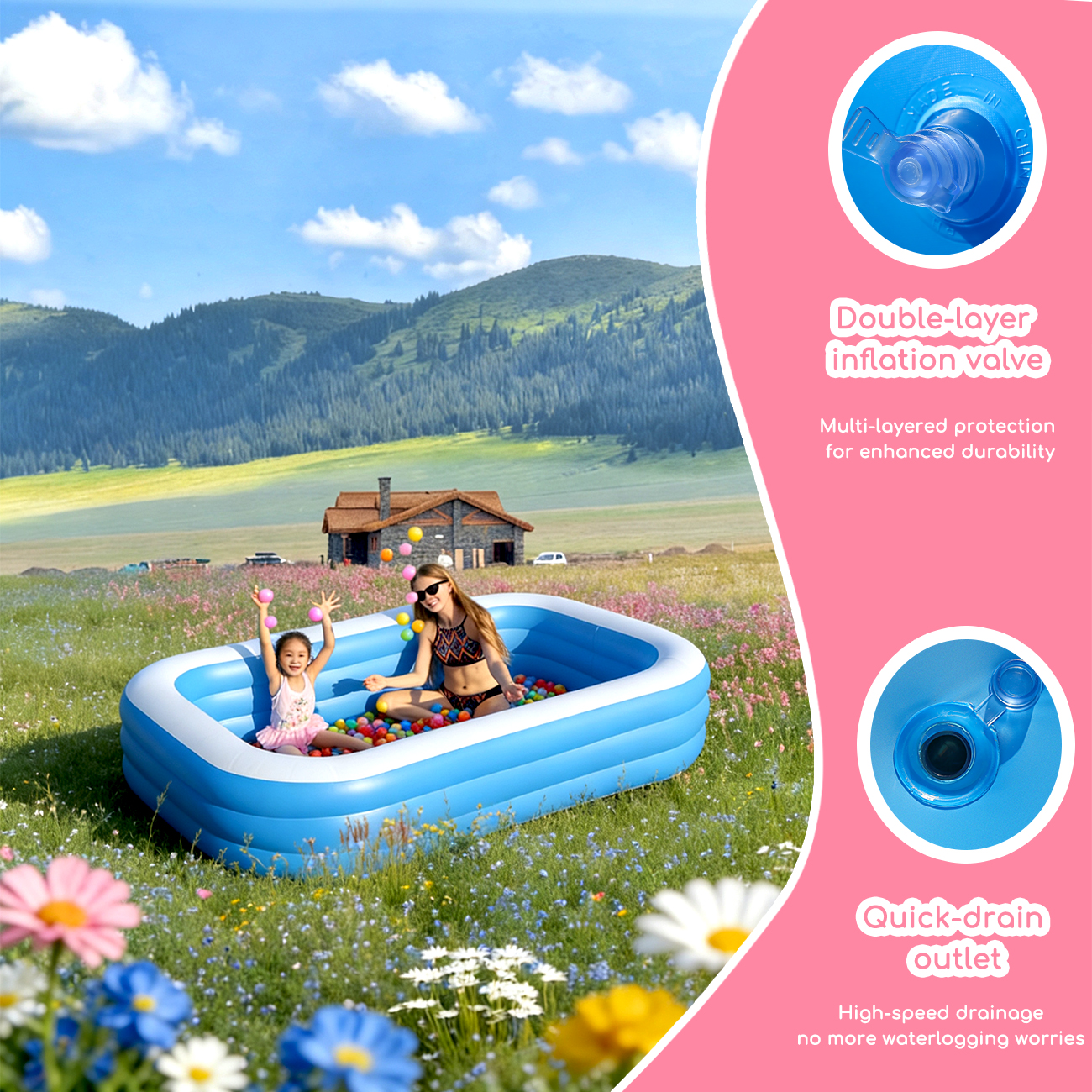 Inflatable Pool for Kids and A - Kids Outdoor Garden reseña y precio