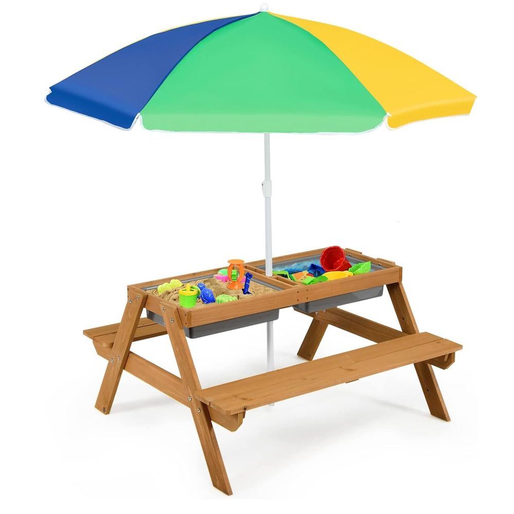Kids Picnic Table, 4 in 1 Ceda - Kids Outdoor Wooden Table reseña y precio