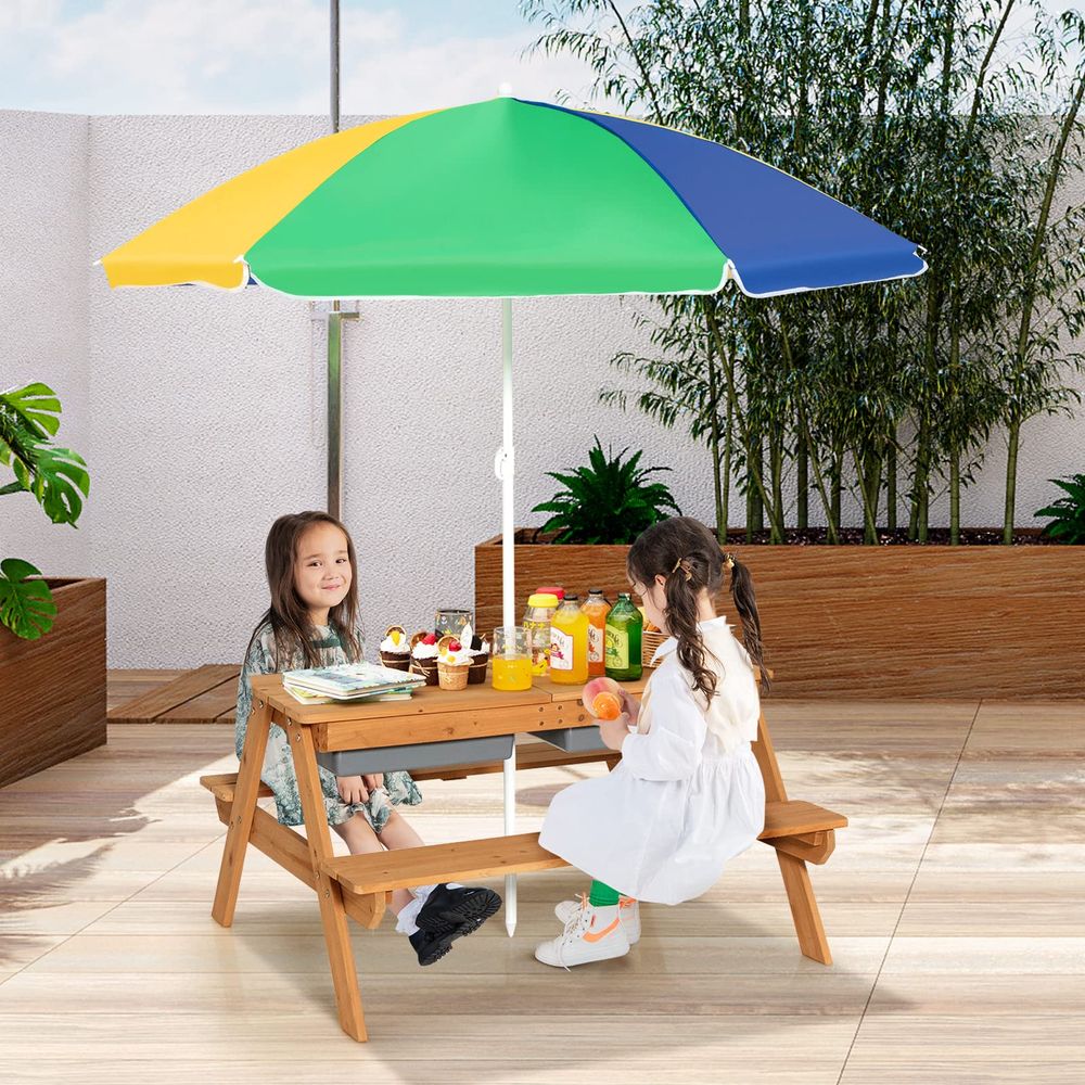 Kids Picnic Table, 4 in 1 Ceda - Kids Outdoor Wooden Table reseña y precio