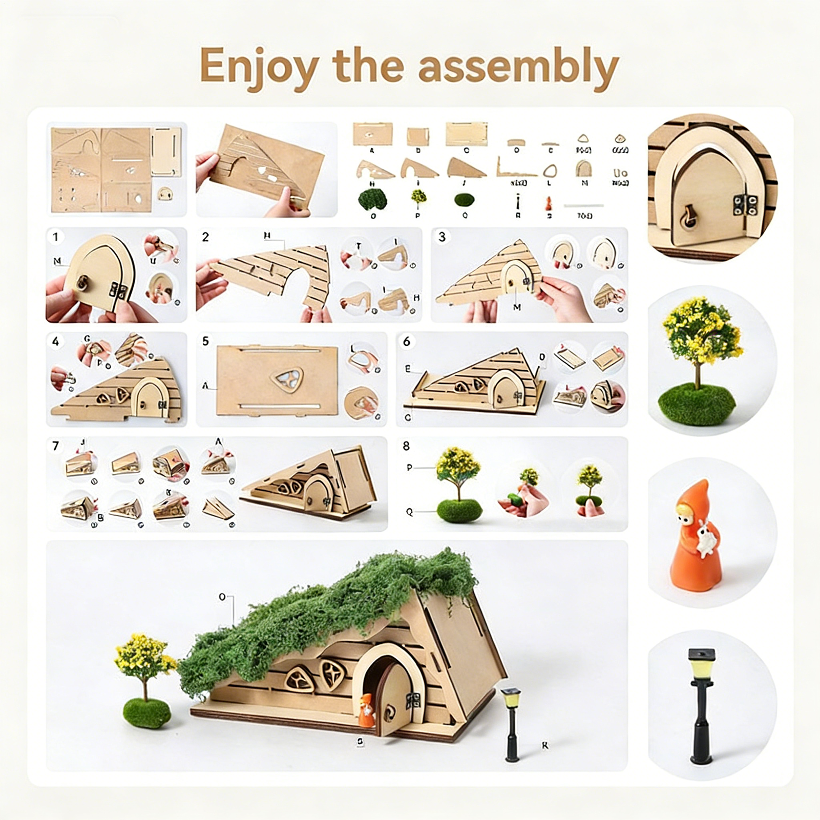 Wooden Fairy House Craft Kit T - Kids Outdoor Doll House reseña y precio