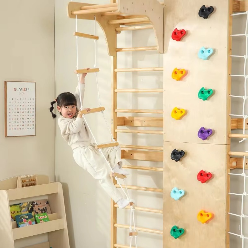 Indoor Monkey Bars Kids Wooden - Kids Outdoor Wooden Climbing Frame reseña y precio