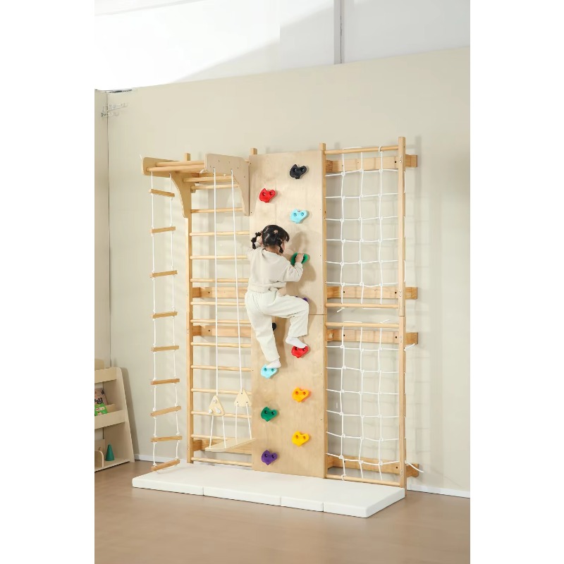 Indoor Monkey Bars Kids Wooden - Kids Outdoor Wooden Climbing Frame reseña y precio
