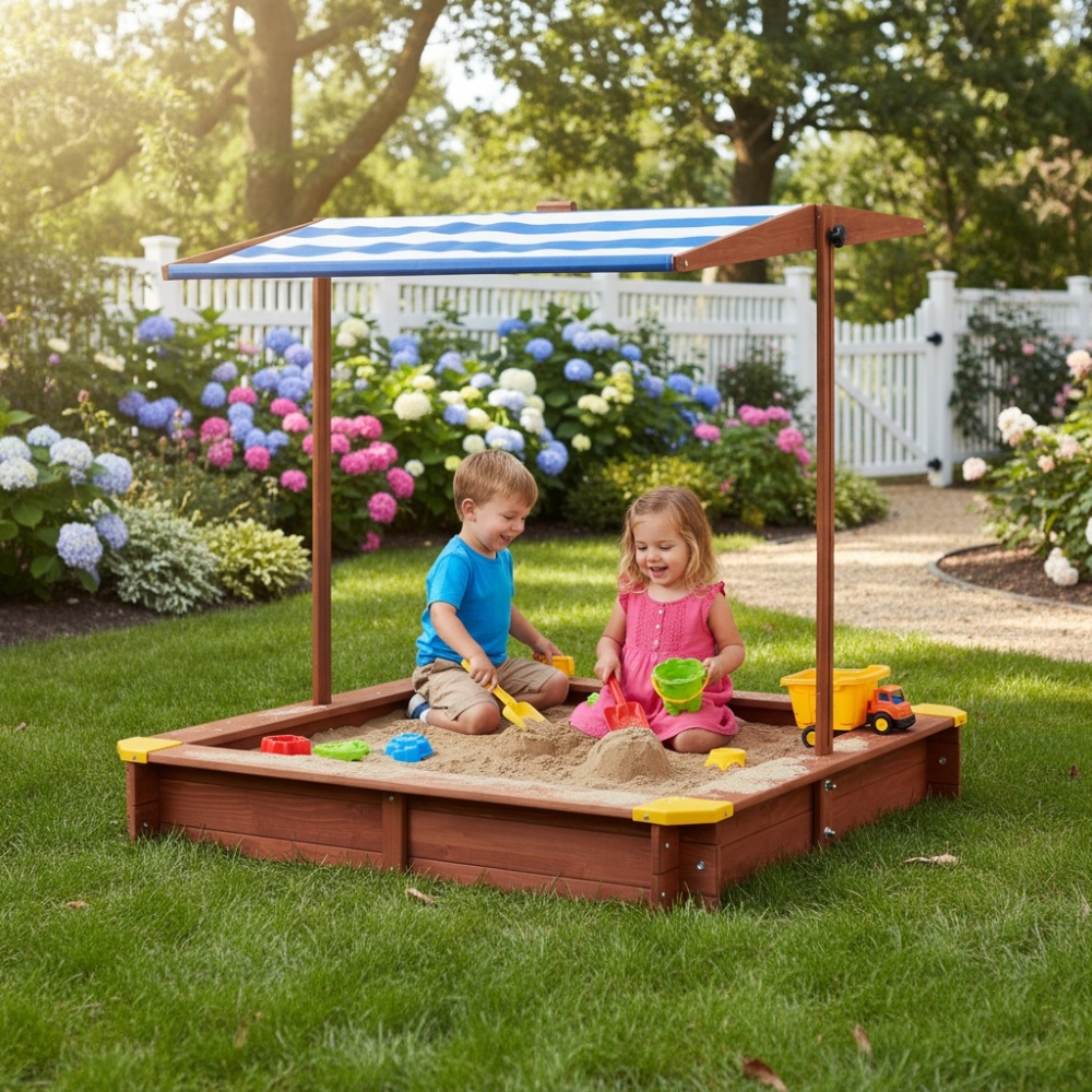 Wooden Kids Picnic Table, Sand - Kids Outdoor Wooden Table reseña y precio
