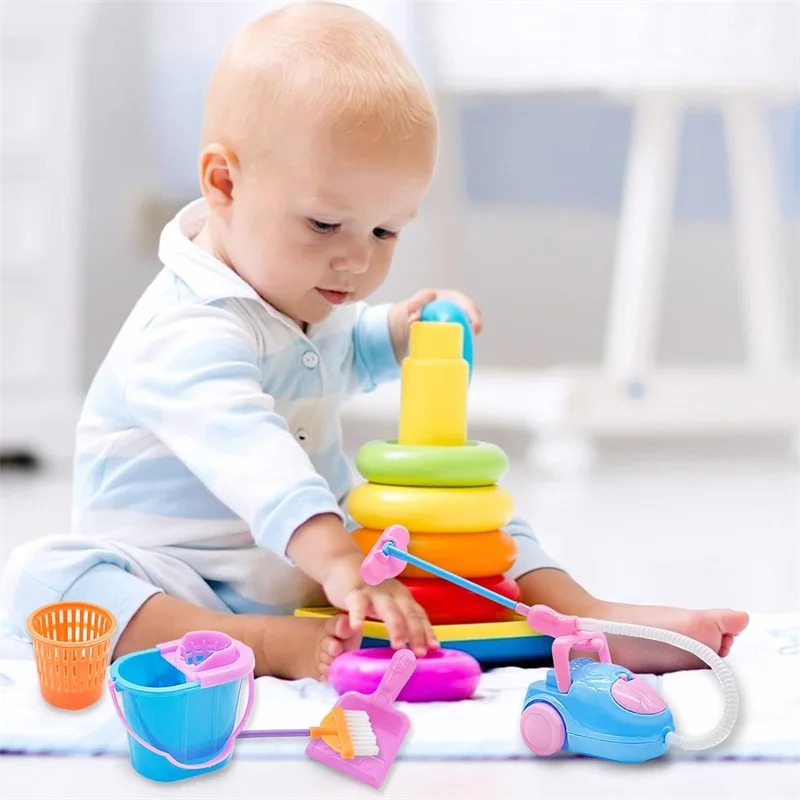 9PCS Mini Cleaning Toy Set - D - Kids Outdoor Broom reseña y precio
