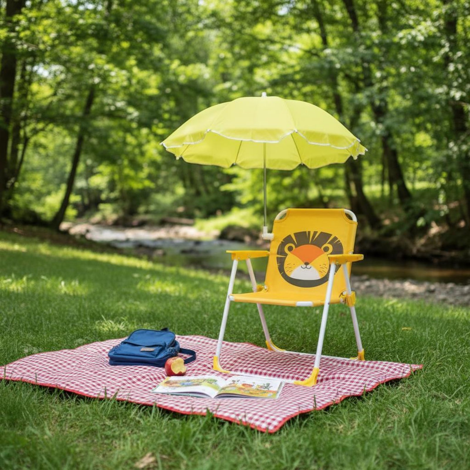 Children's Portable Chair with - Kids Outdoor Lounge Chair With Umbrella reseña y precio