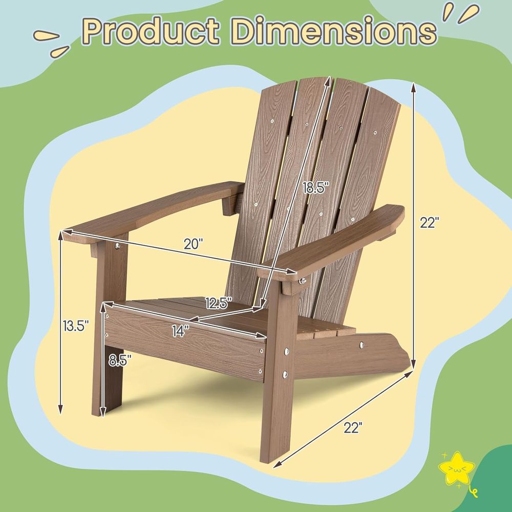 Kids Adirondack Chair, All-Wea - Kids Outdoor Lawn Chair reseña y precio