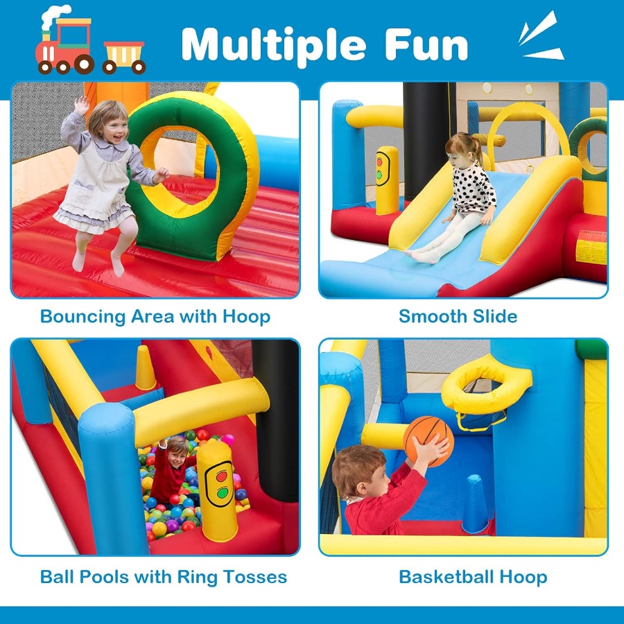 Inflatable Bounce House Train  - Kids Outdoor Inflatable reseña y precio