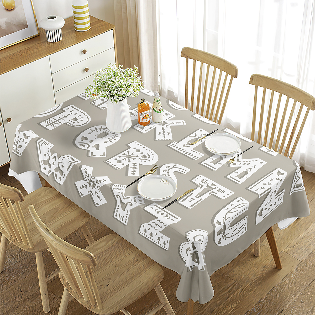 Alphabet Tablecloth Alphabet L - Kids Outdoor Dining Table reseña y precio