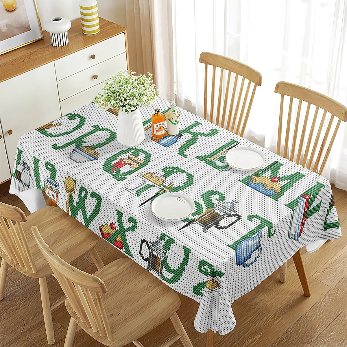 Alphabet Tablecloth Alphabet L - Kids Outdoor Dining Table reseña y precio