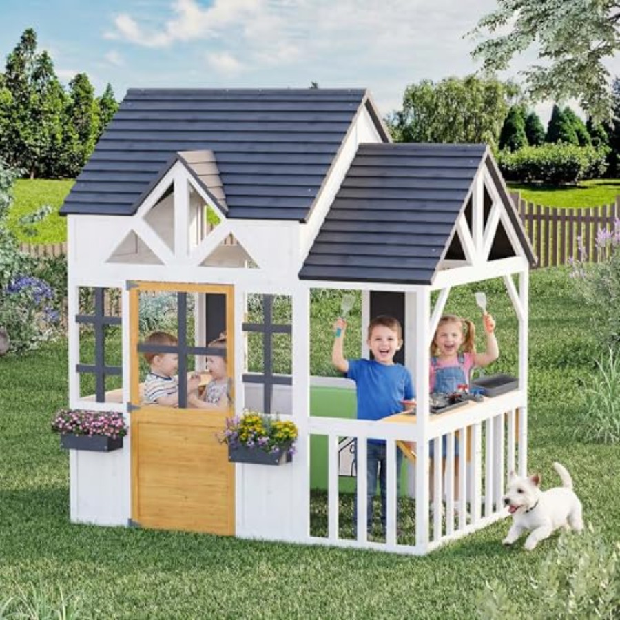 Outdoor play house for kids: w - Kids Outdoor House With Kitchen reseña y precio
