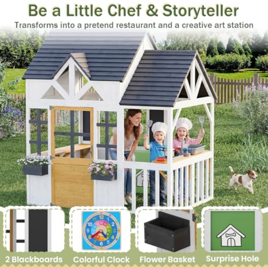 Outdoor play house for kids: w - Kids Outdoor House With Kitchen reseña y precio