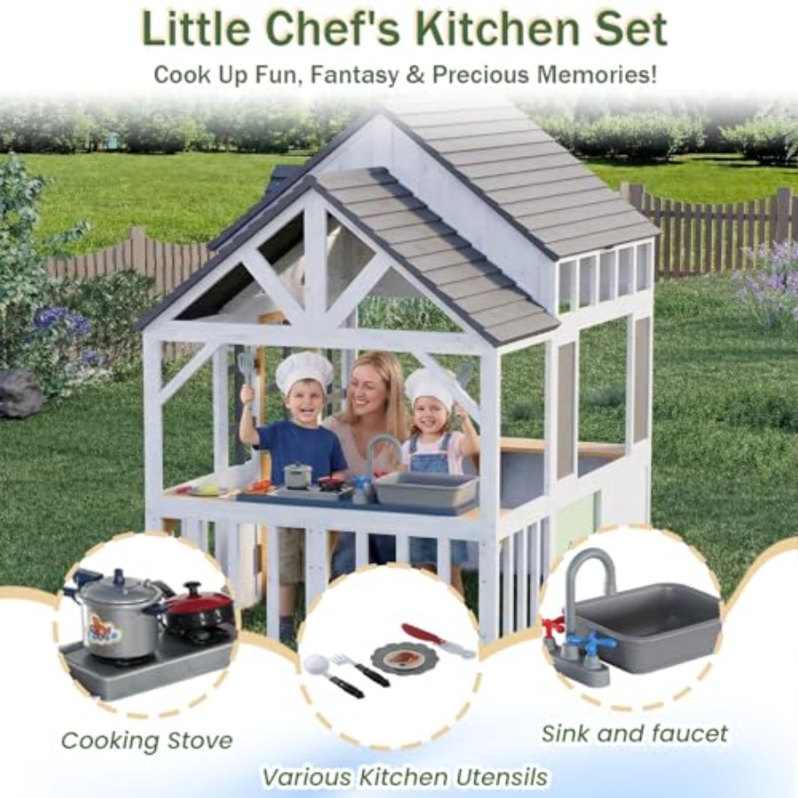 Outdoor play house for kids: w - Kids Outdoor House With Kitchen reseña y precio
