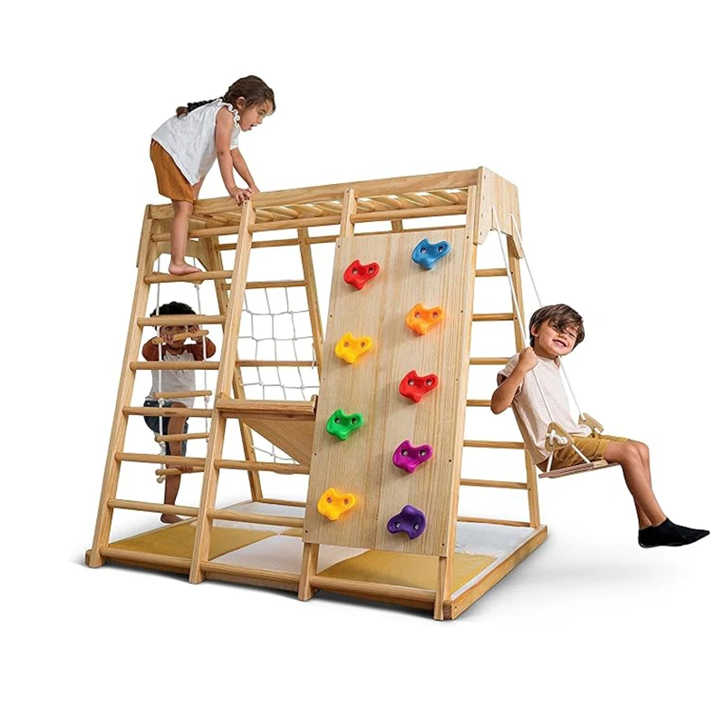 Kids Indoor Playground Activit - Kids Outdoor Wooden Climbing Frame reseña y precio