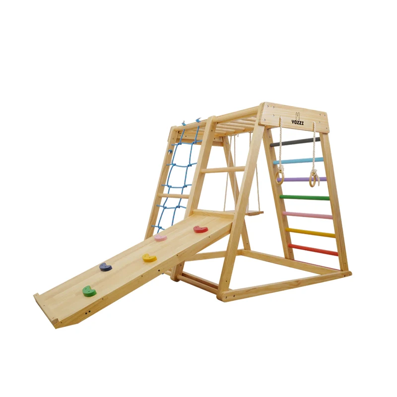 Kids Indoor Playground Activit - Kids Outdoor Wooden Climbing Frame reseña y precio
