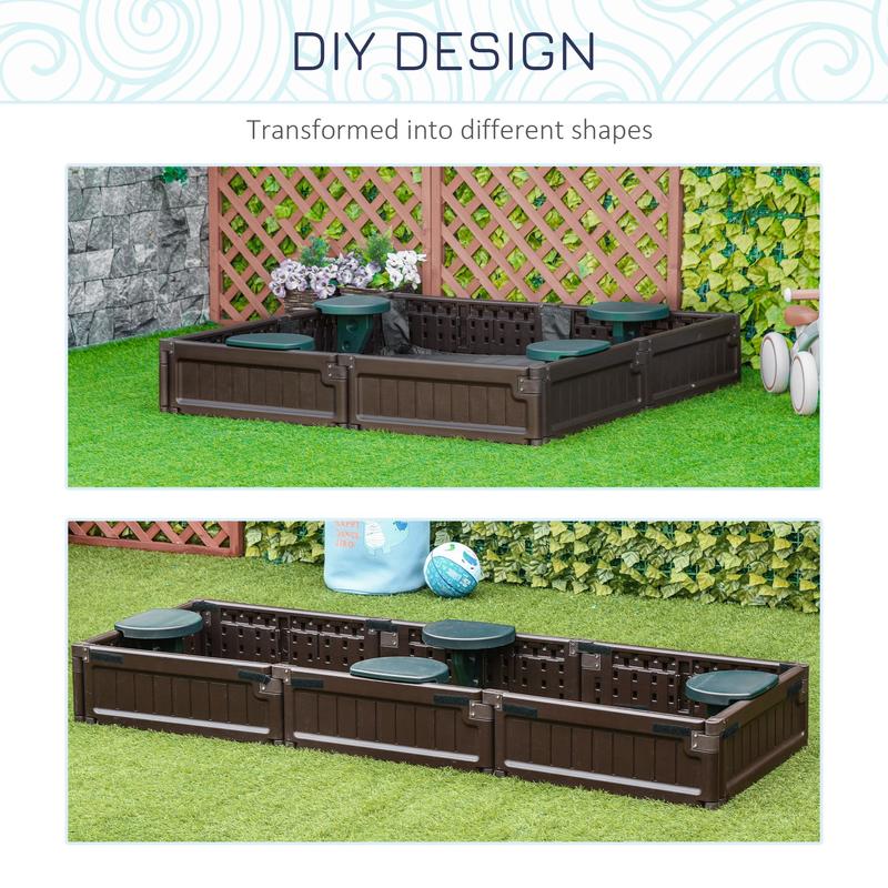 Kids Outdoor Sandbox with Cove - Kids Outdoor Garden reseña y precio