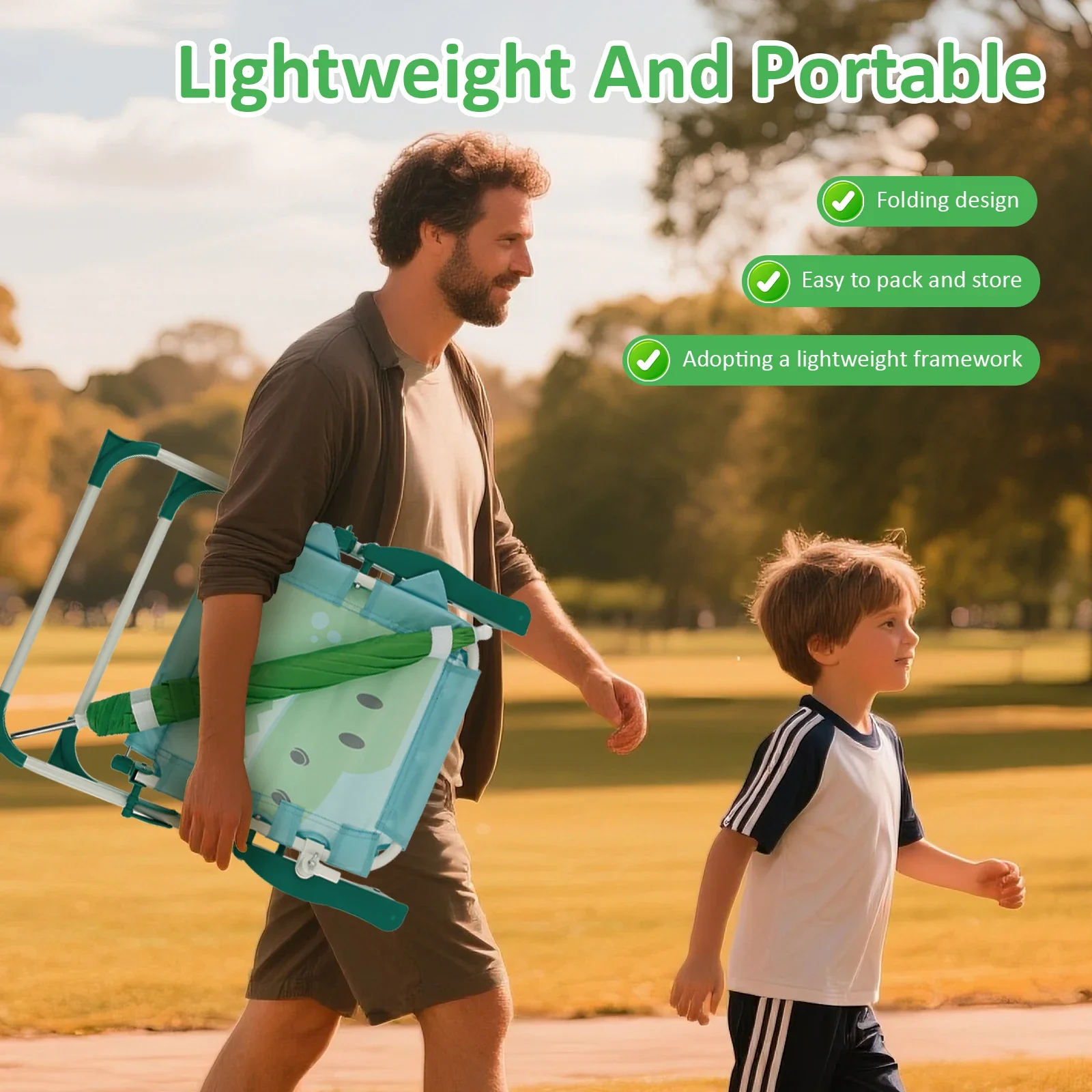 Kids Folding Beach Chair With  - Kids Outdoor Bean Bag Chair reseña y precio