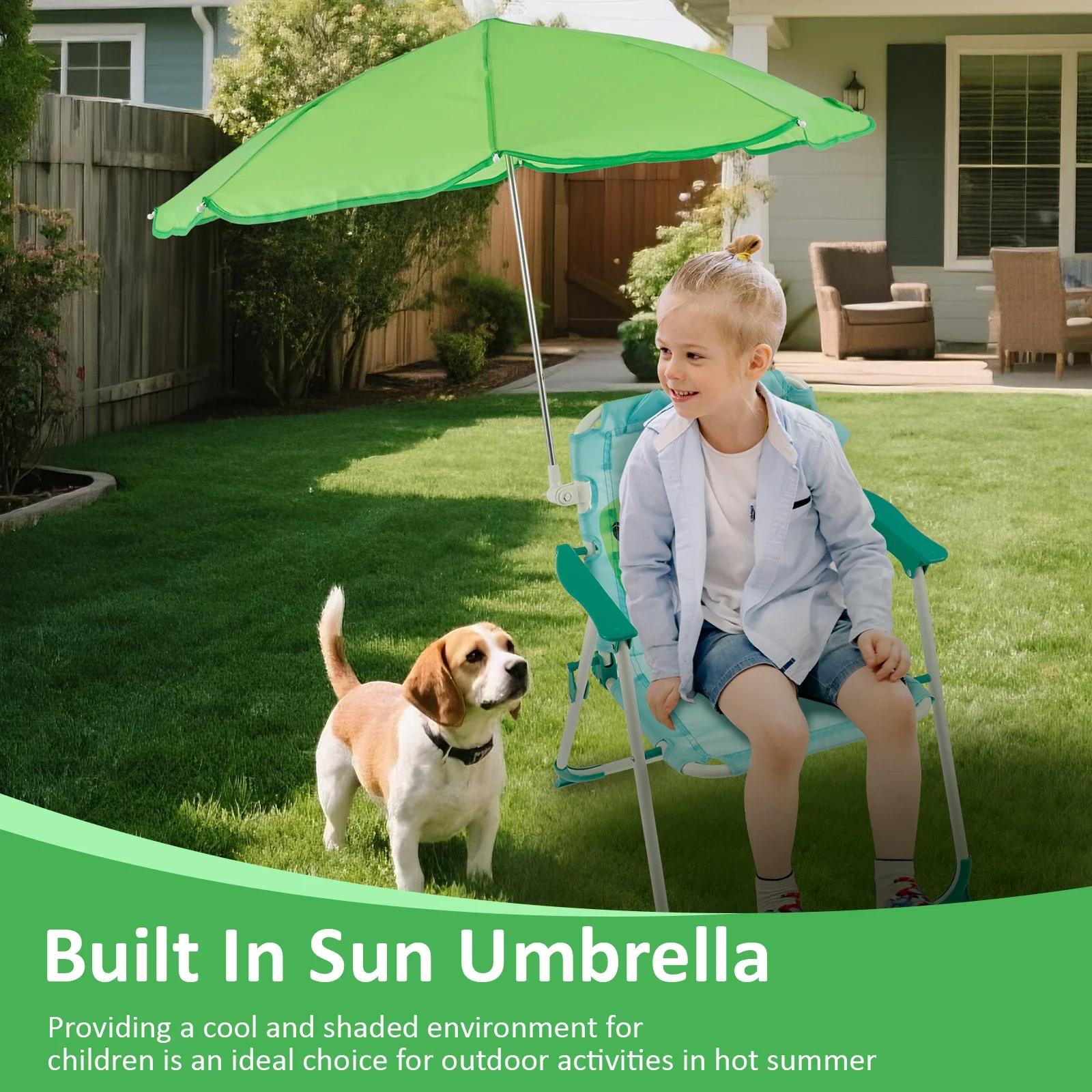 Kids Folding Beach Chair With  - Kids Outdoor Bean Bag Chair reseña y precio