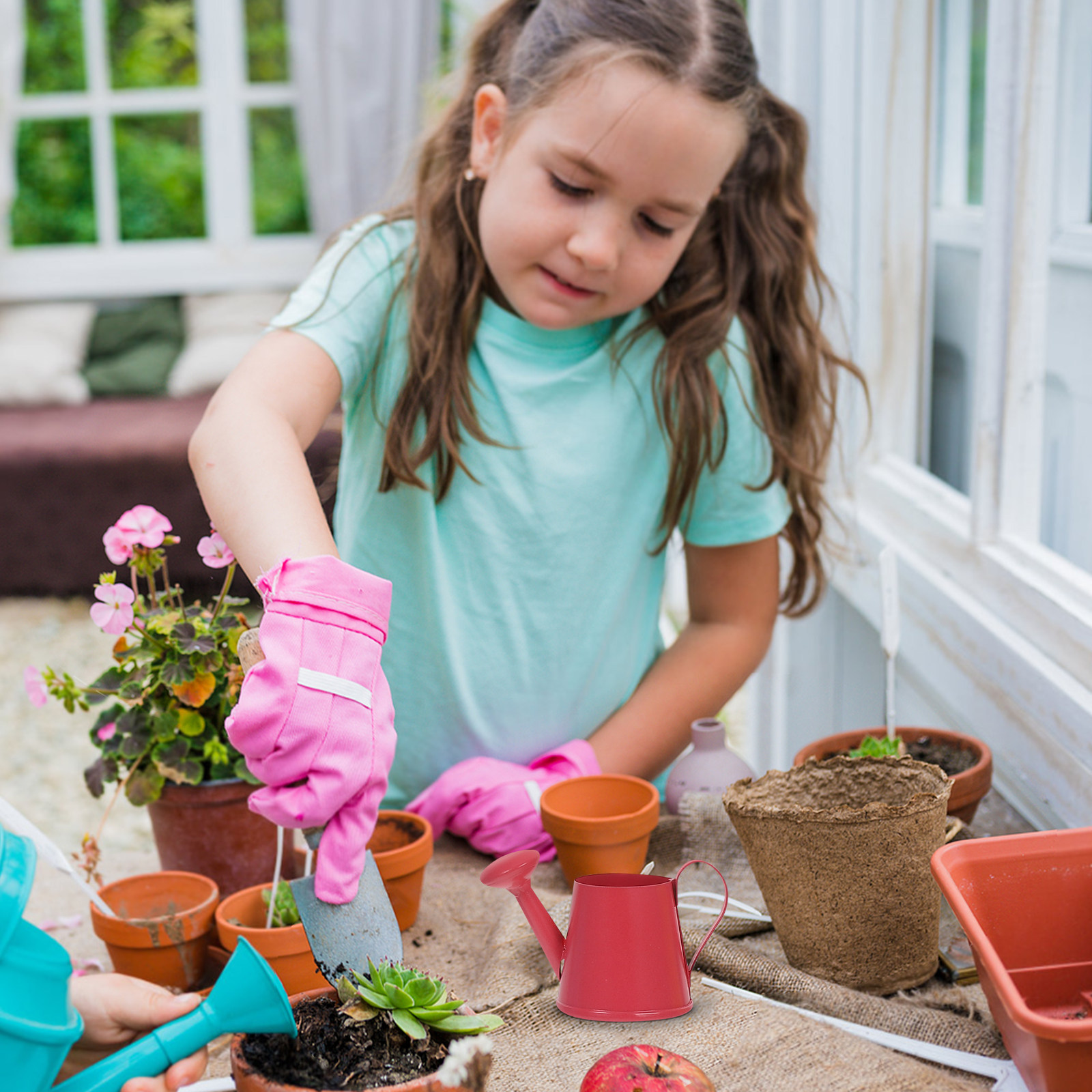 4Pcs Mini Metal Watering Can C - Kids Outdoor Garden reseña y precio