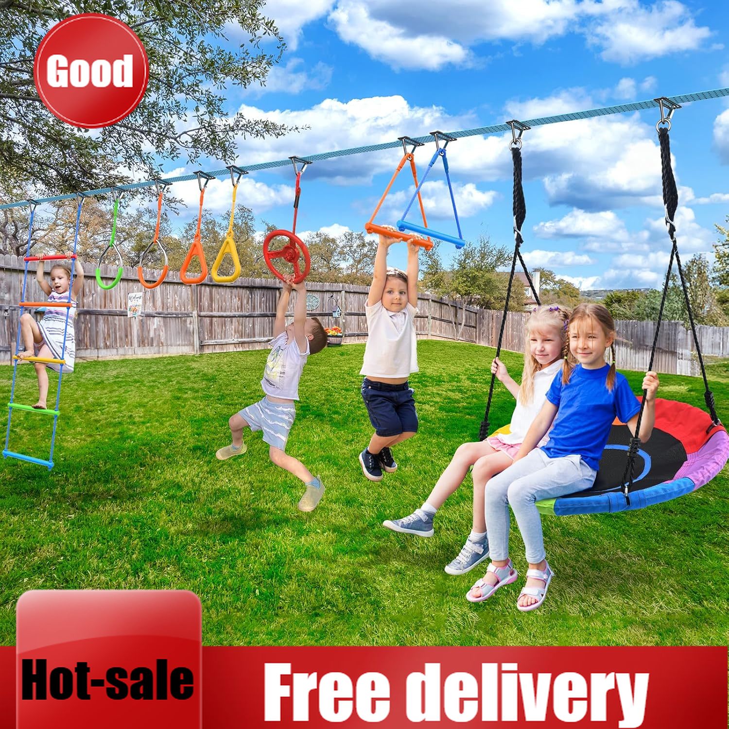 Activity priceHapfan 50 FT Nin - Kids Outdoor Ninja Set reseña y precio