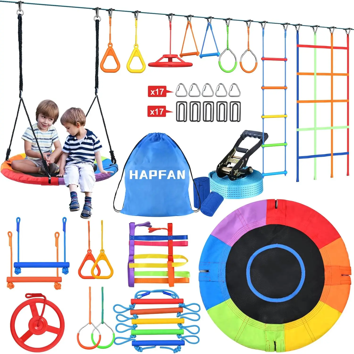 Activity priceHapfan 50 FT Nin - Kids Outdoor Ninja Set reseña y precio