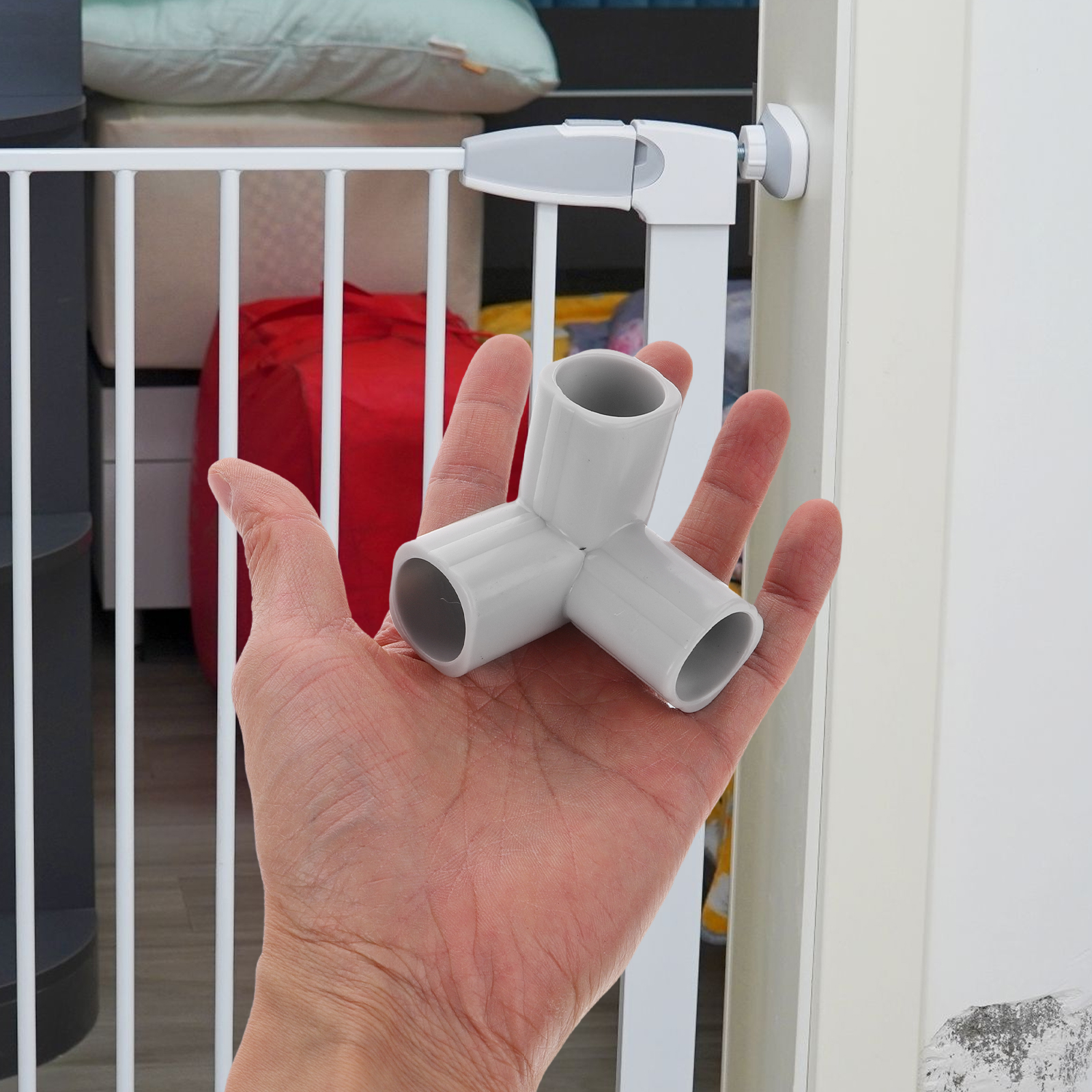 4pcs T-Shaped Steel Pipe Conne - Kids Outdoor Fence reseña y precio