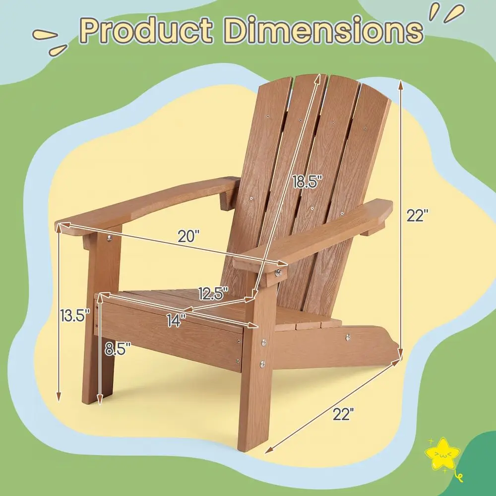 Kids Adirondack Chair, AllWeat - Kids Outdoor Lawn Chair reseña y precio