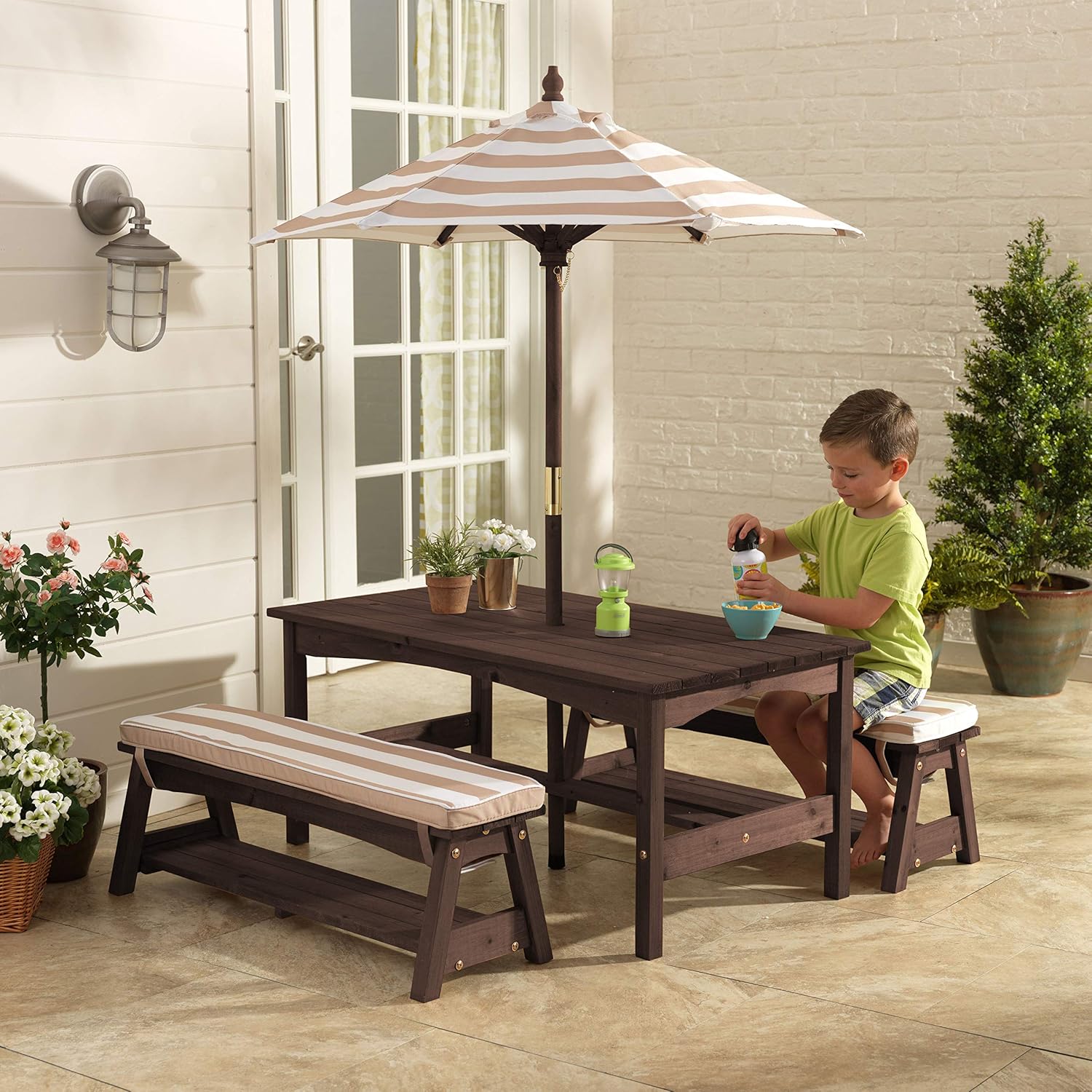 Outdoor Wooden Table & Bench S - Kids Outdoor Wooden Table reseña y precio