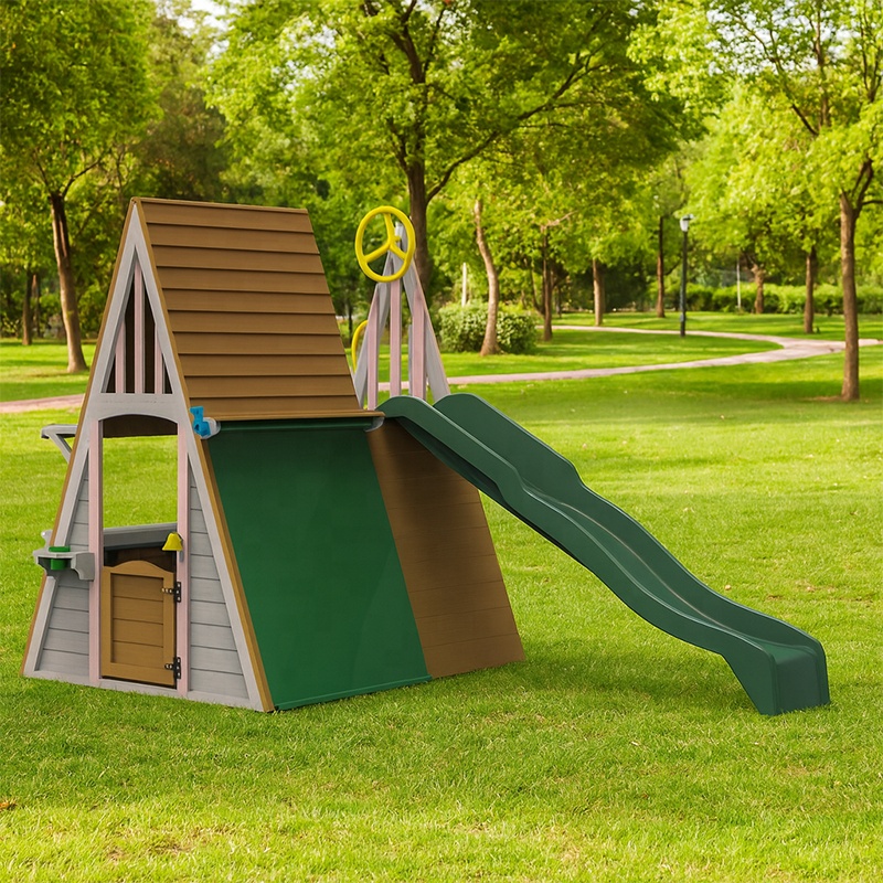 Kids Outdoor Playground Equipm - Kids Outdoor Wooden Climbing Frame reseña y precio