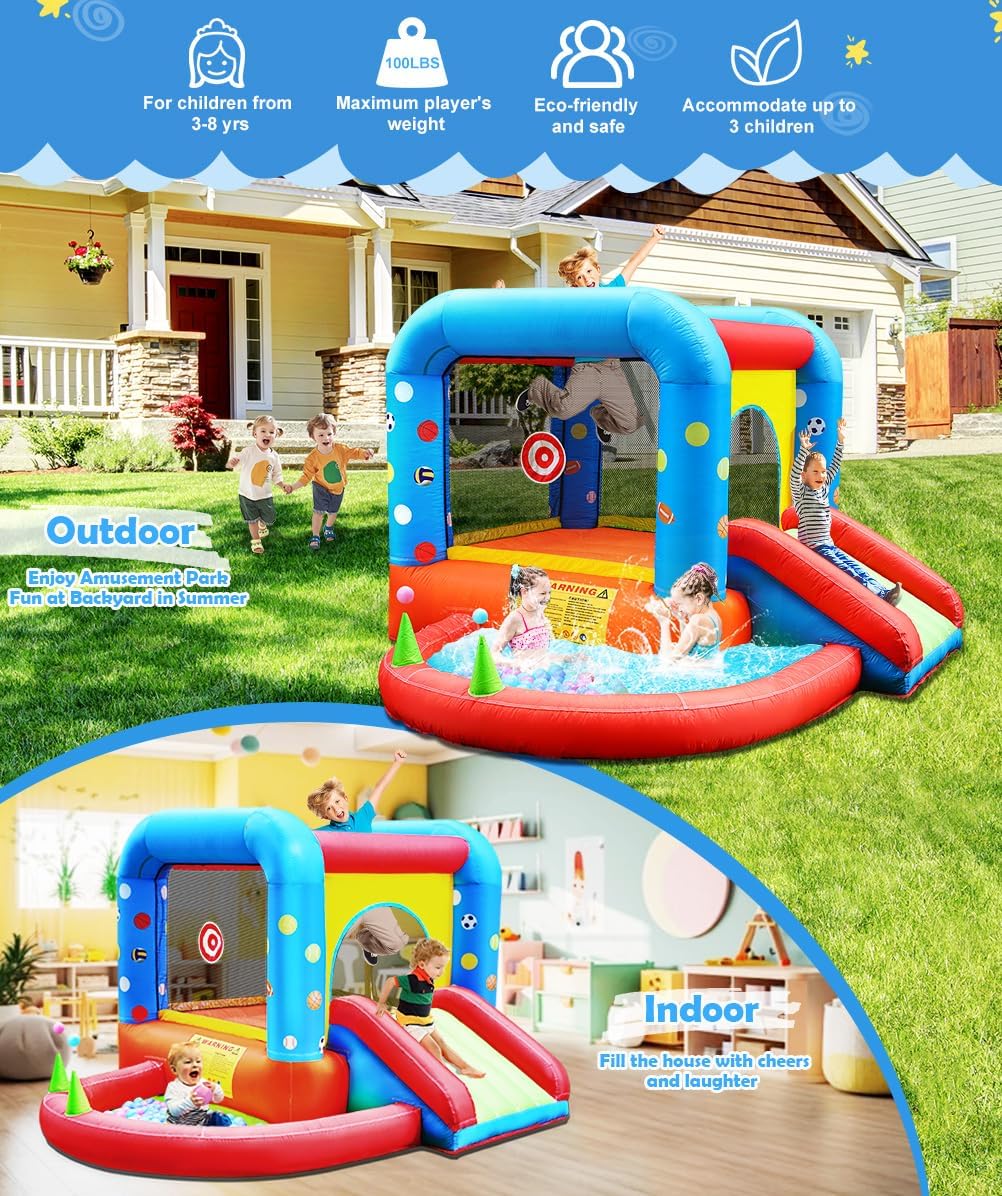 Step4Fun Inflatable Bounce Hou - Kids Outdoor Jumping Castle reseña y precio