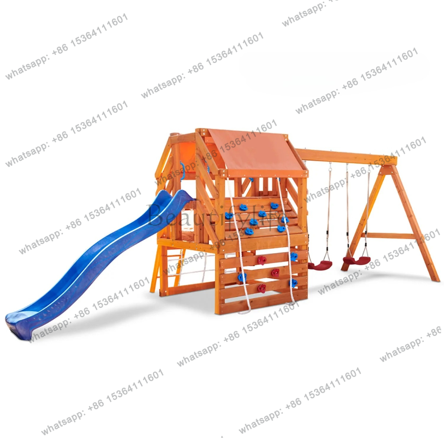 Outdoor Playground Climbing Fr - Kids Outdoor Wooden Climbing Frame reseña y precio