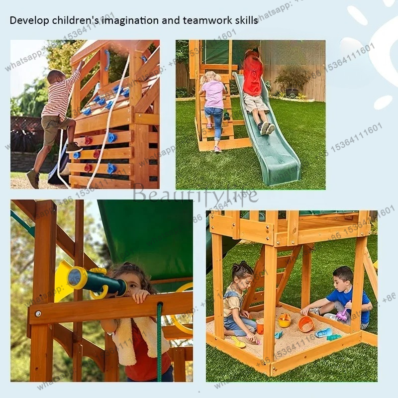Outdoor Playground Climbing Fr - Kids Outdoor Wooden Climbing Frame reseña y precio
