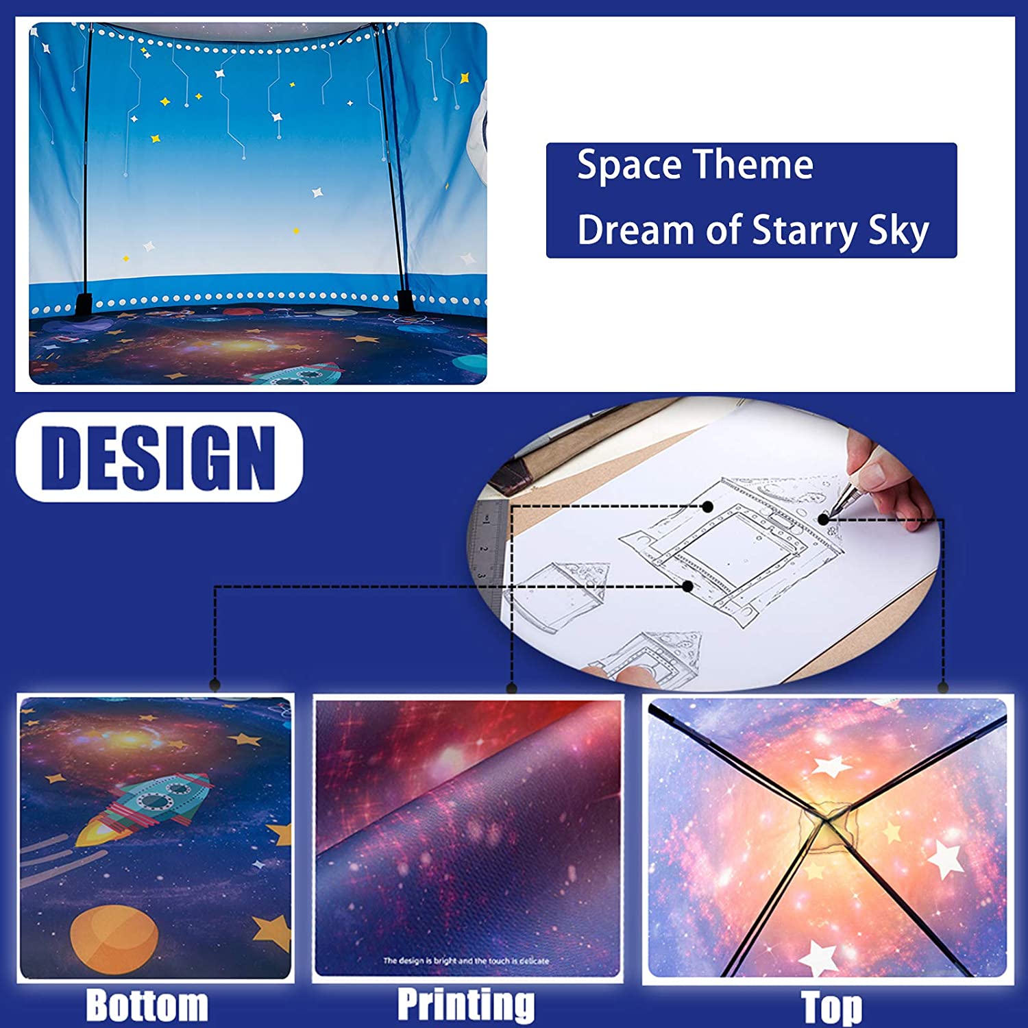 Rocket Ship Kids Tent Pop Up P - Kids Outdoor Fence reseña y precio
