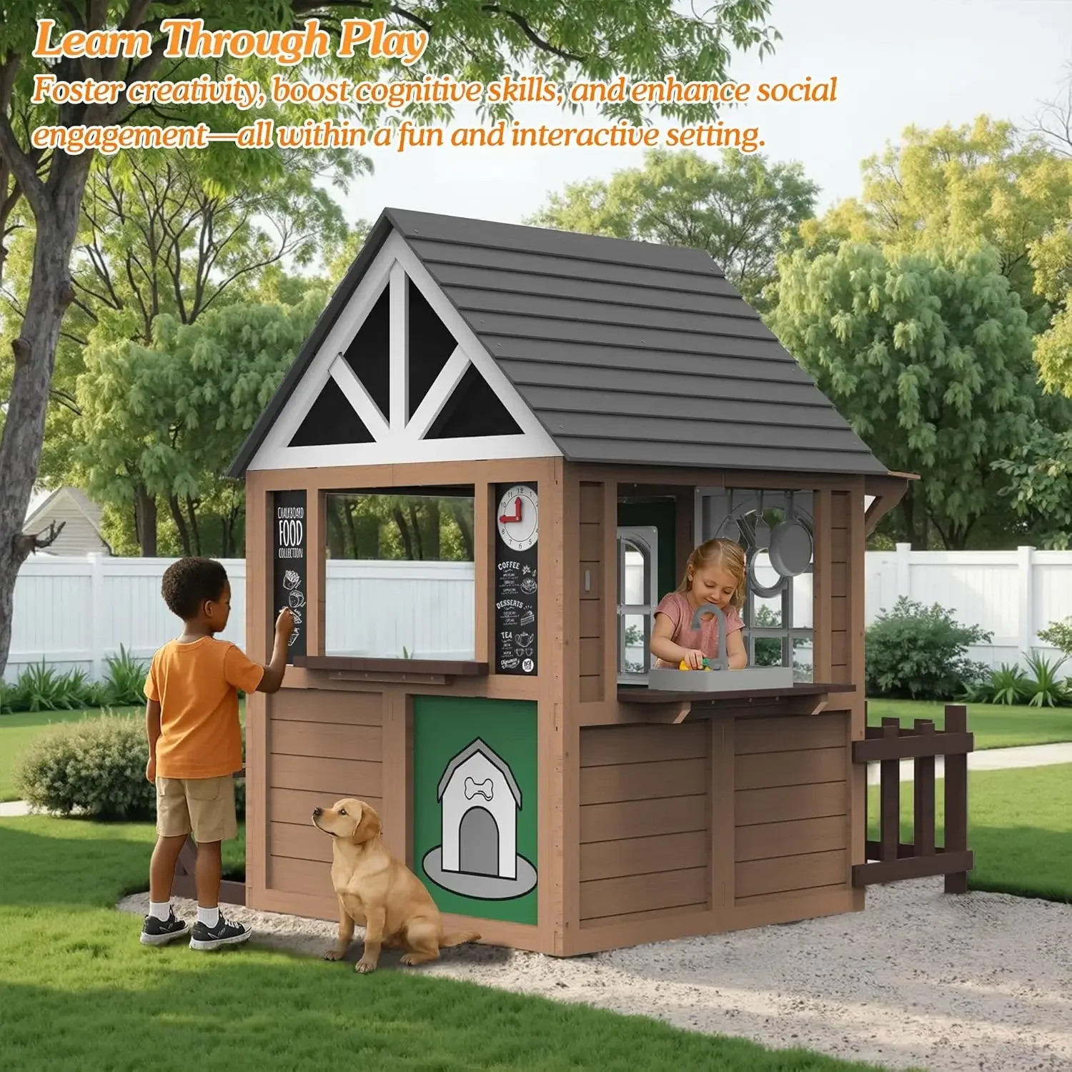 Outdoor Play House for Kids, F - Kids Outdoor House With Kitchen reseña y precio