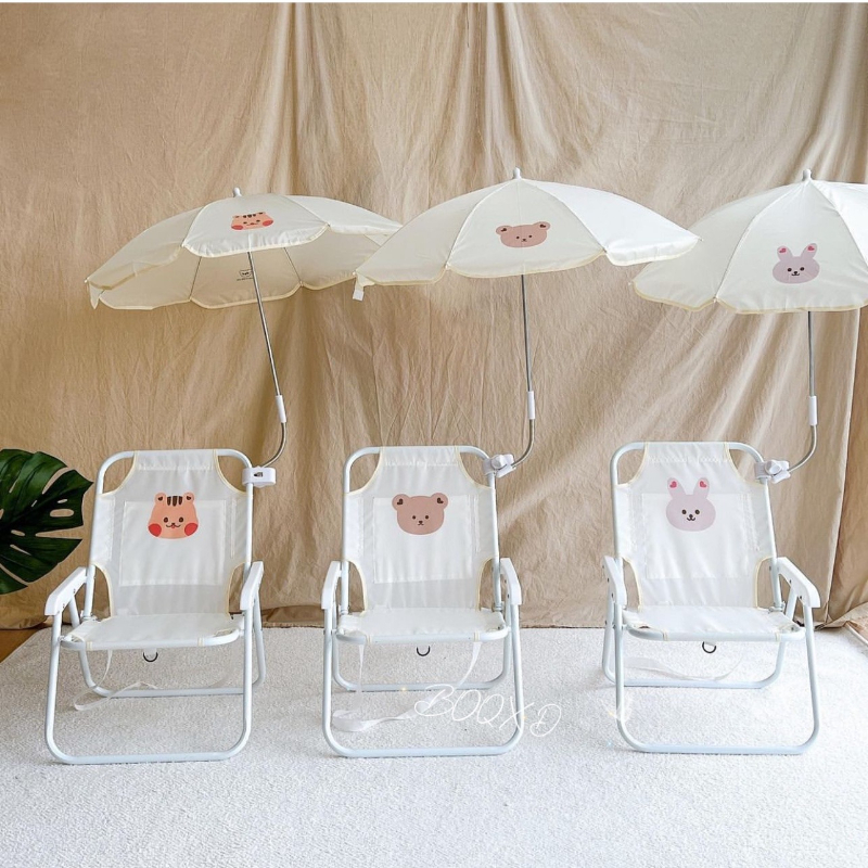 Teddy Bear Pattern Kids Lounge - Kids Outdoor Lounge Chair With Umbrella reseña y precio