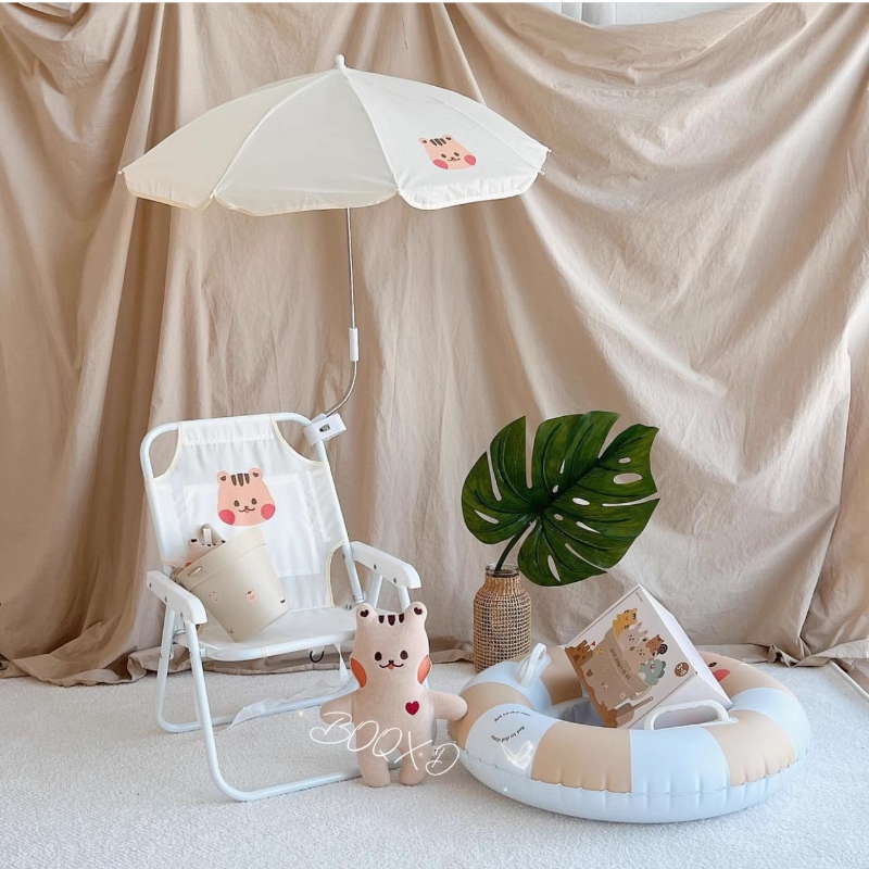 Teddy Bear Pattern Kids Lounge - Kids Outdoor Lounge Chair With Umbrella reseña y precio