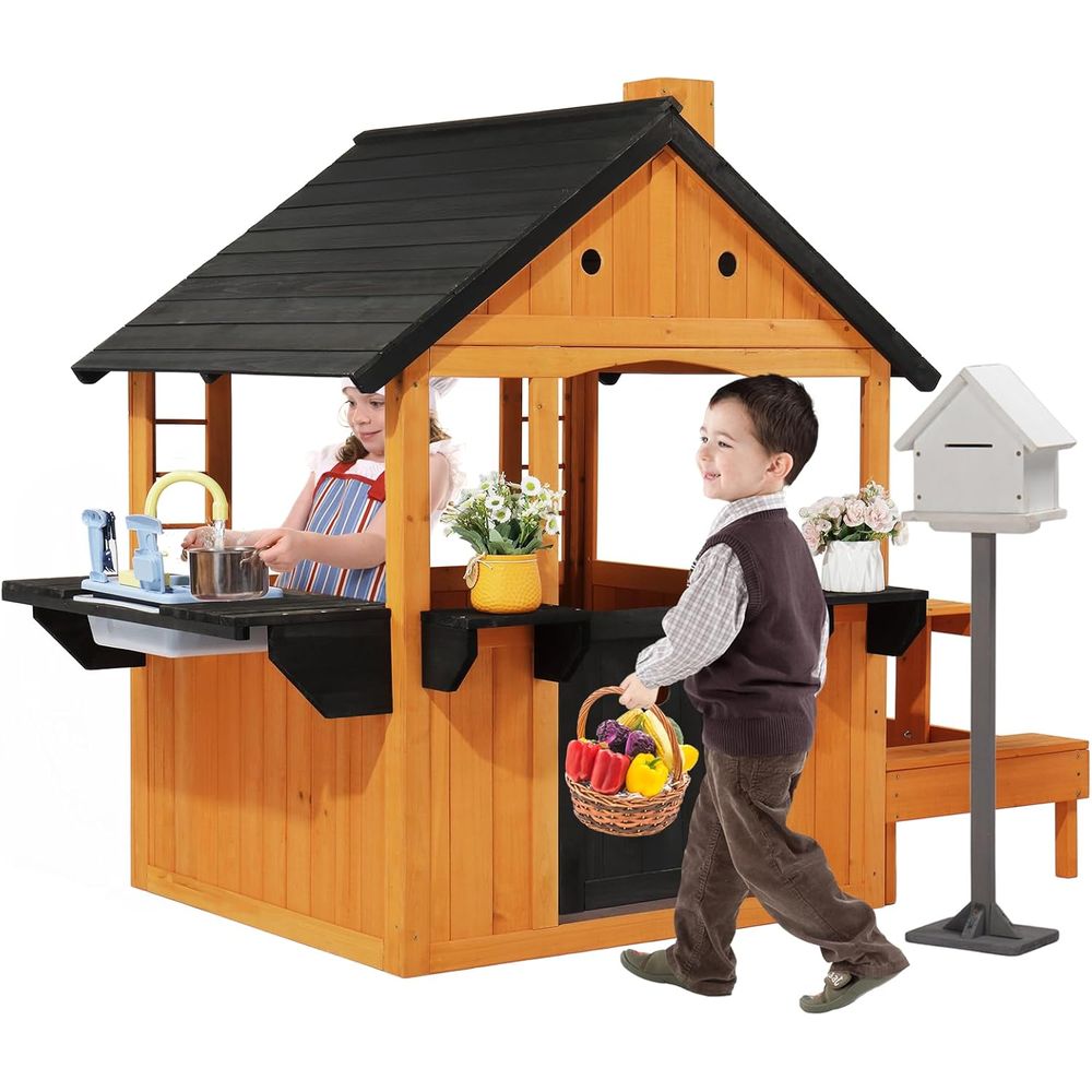 MOR Kids Outdoor Playhouse wit - Kids Outdoor Wooden Table reseña y precio