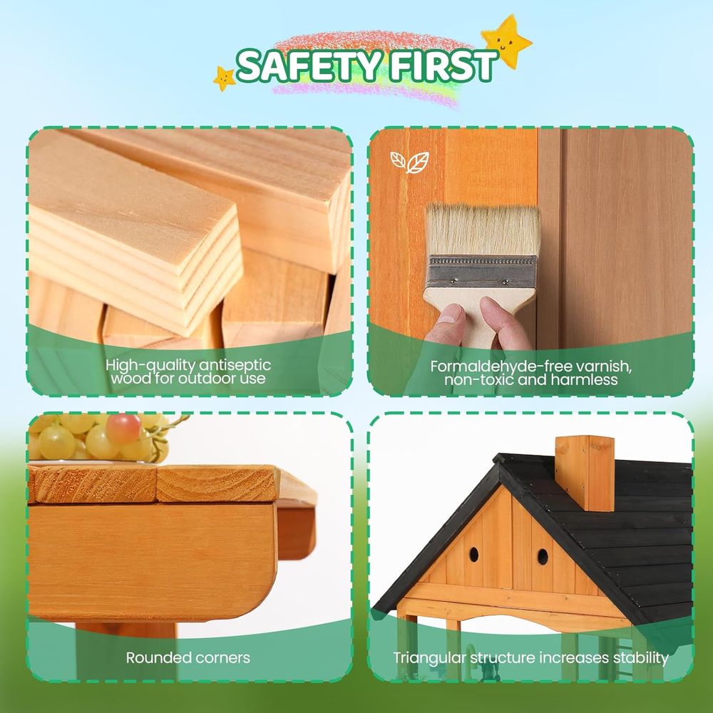 MOR Kids Outdoor Playhouse wit - Kids Outdoor Wooden Table reseña y precio