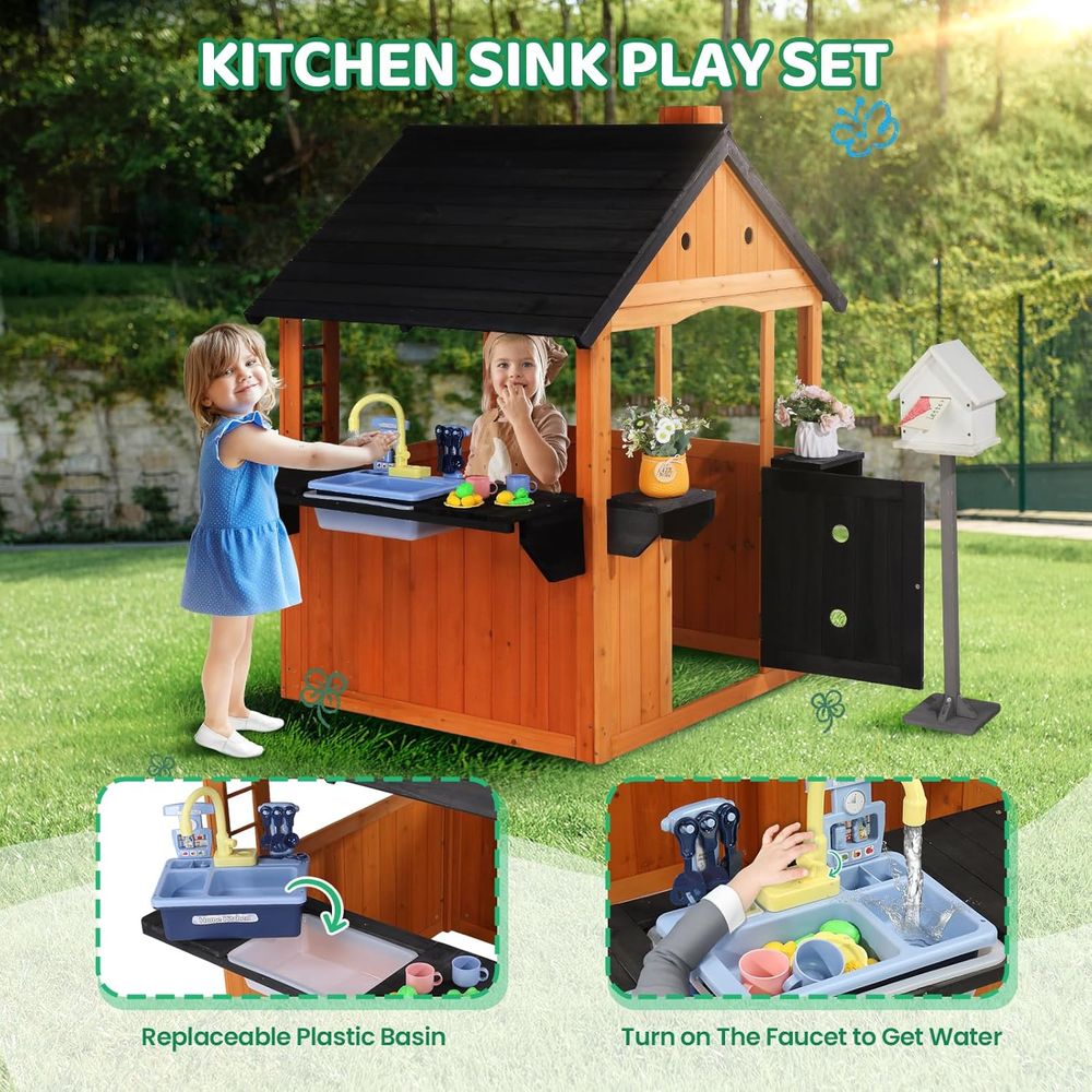 MOR Kids Outdoor Playhouse wit - Kids Outdoor Wooden Table reseña y precio