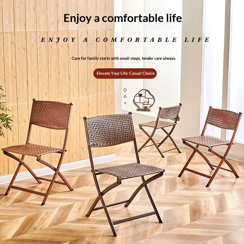 Portable Folding Rattan Dining - Kids Outdoor Lawn Chair reseña y precio