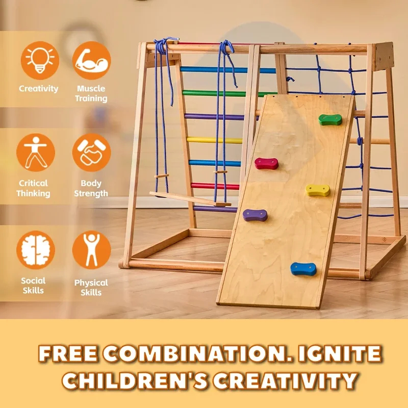 Wooden Climbing Frame Indoor P - Kids Outdoor Wooden Climbing Frame reseña y precio
