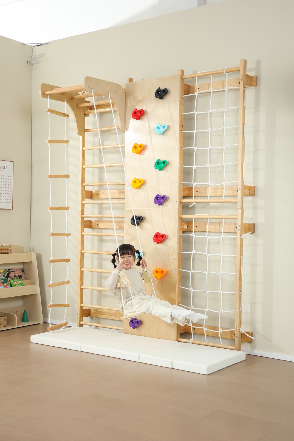 In Stock Indoor Monkey Bars Ki - Kids Outdoor Wooden Climbing Frame reseña y precio