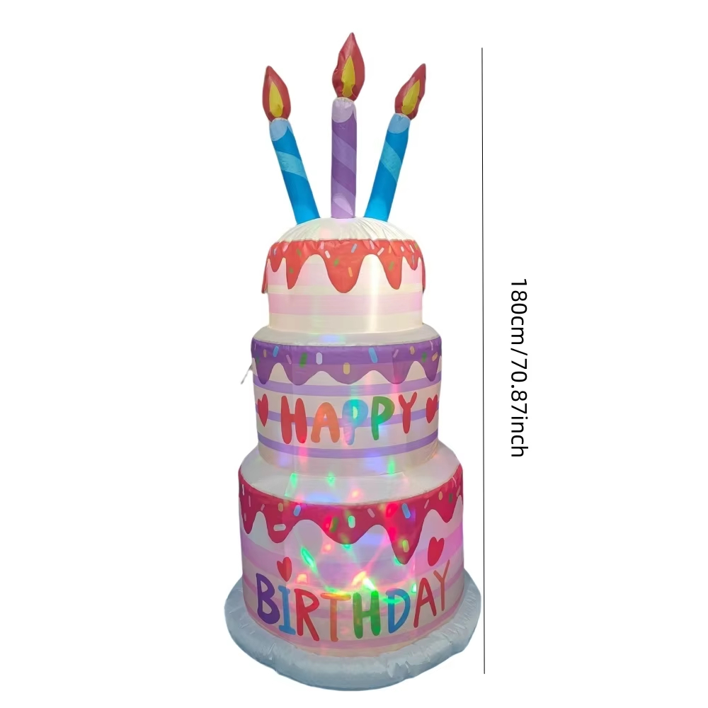 1.8M Inflatable Birthday Cake  - Kids Outdoor Decor reseña y precio