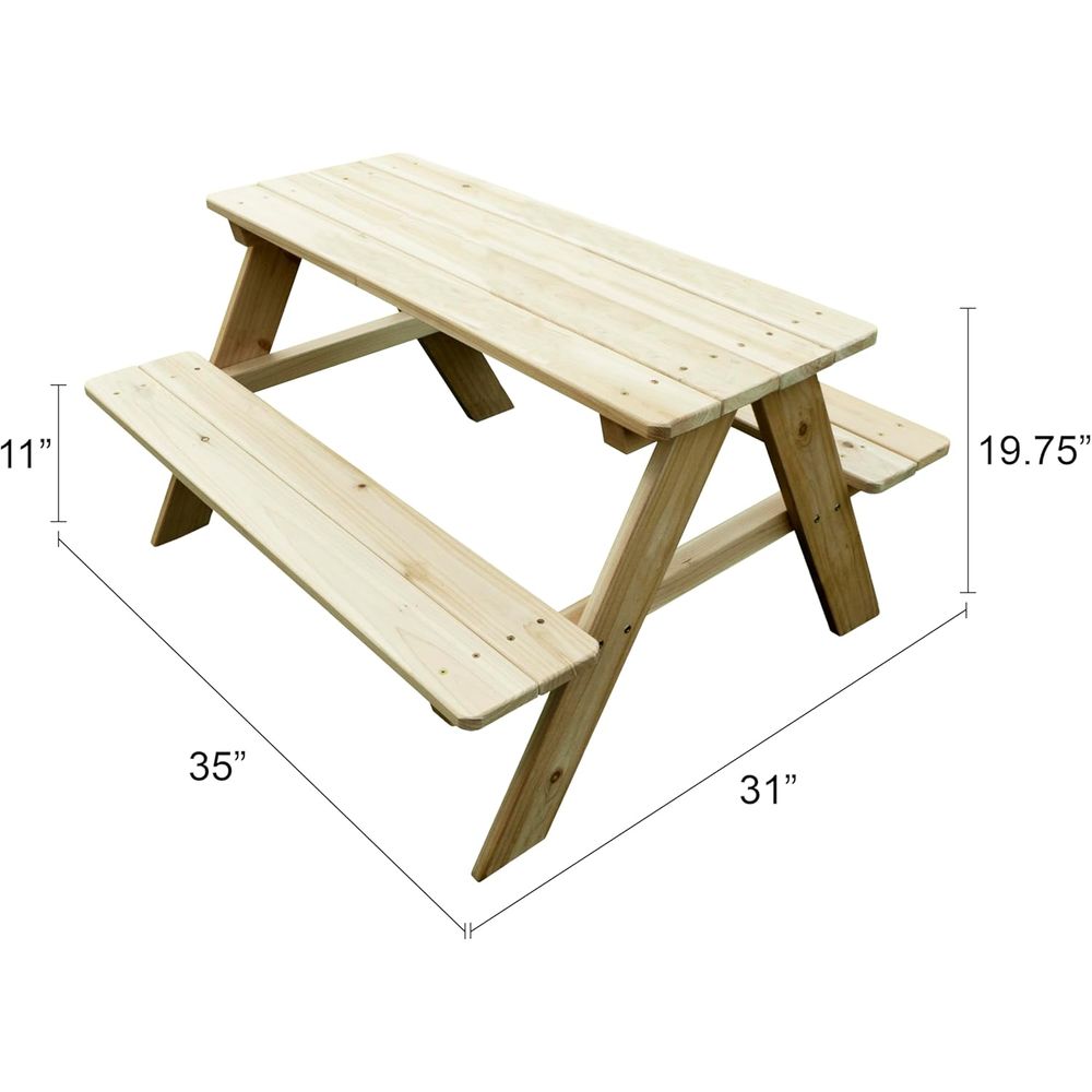 Outdoor Wooden Picnic Bench fo - Kids Outdoor Dining Table reseña y precio