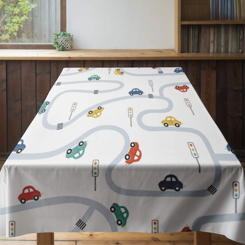 Kid's Tablecloth Blue Race Tra - Kids Outdoor Dining Table reseña y precio